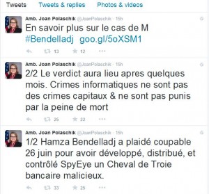 Affaire du hacker Hamza Bendelladj : L’ambassadrice US à Alger réagit