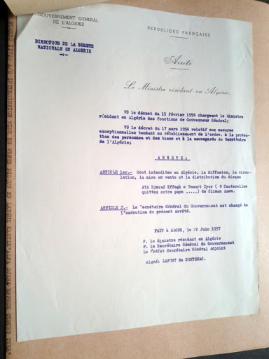 Document secret : Avant l’Algérie indépendante, la France coloniale a censuré aussi Sliman Azem