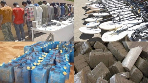 Huit contrebandiers interceptés et des produits destinés à la contrebande saisis dans différentes régions du pays
