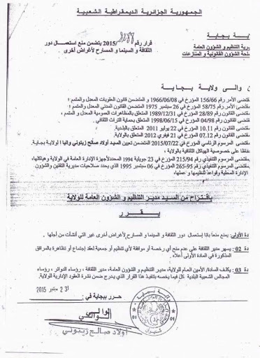 Le wali de Béjaia veut limiter les activités des partis politiques et associations