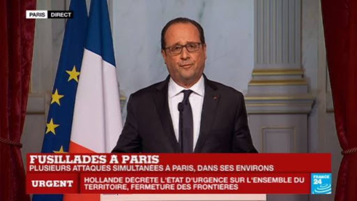 François Hollande décrète l&rsquo;état d&rsquo;urgence et la fermeture des frontières