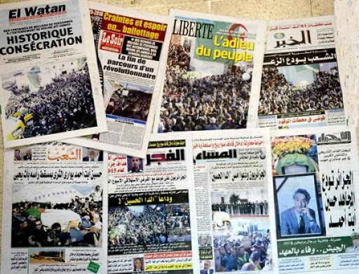 Enterrement d&rsquo;Aït Ahmed: la presse nationale relève l&rsquo;élan populaire ayant marqué les funérailles
