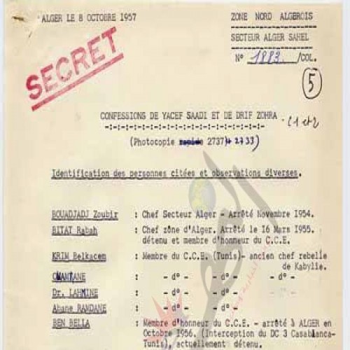 Les « confessions de Yacef Saadi et de Zohra Drif » au colonel Bigeard
