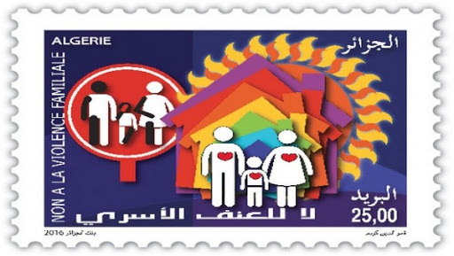Emission d&rsquo;un timbre-poste consacré au thème « Non à la violence familiale » (AP)