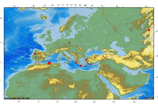 Plusieurs secousses ont été enregistrées à travers la planéte: un 10 février sismique