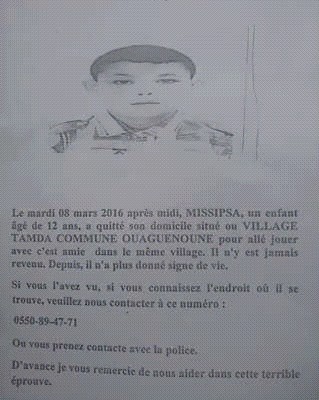 Tizi Ouzou : Le collégien, porté disparu, a été retrouvé sain et sauf (Actualisé)