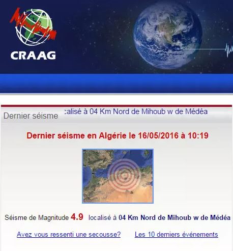 Médéa secoué par un séisme d’une intensité de 4,9 sur l’échelle ouverte de richter