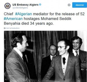 Sedik Benyahia : L’hommage de l’ambassade US à Alger