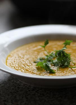 Soupe à la carotte et curry