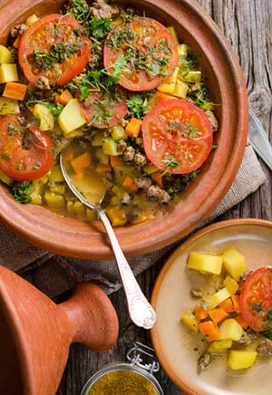 Tajine d’agneau aux légumes et pommes de terre