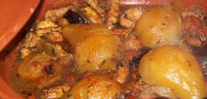 Tajine de poulet et poires caramélisées