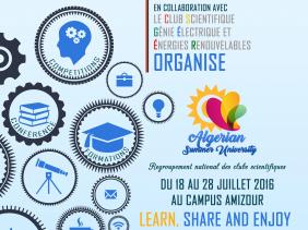 Ouverture à Bejaia de la 2ème université d’été des clubs scientifiques