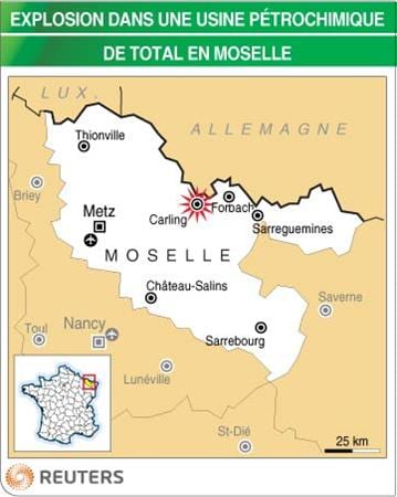 France : Explosion sur une plate-forme Total en Moselle