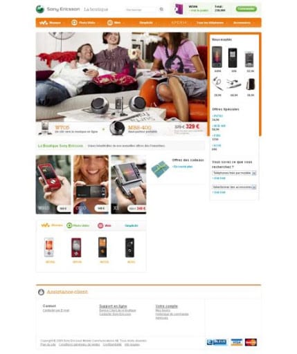 Ouverture du Shop online chez Sony Ercisson