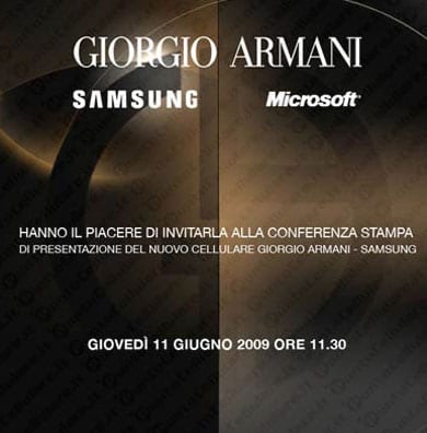 Samsung annoncer le Smartphone Armani en Juin