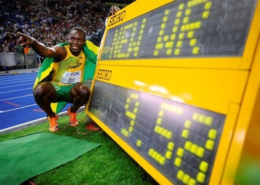 Usain Bolt bat le record du monde du 100 M en 9.58 seconde