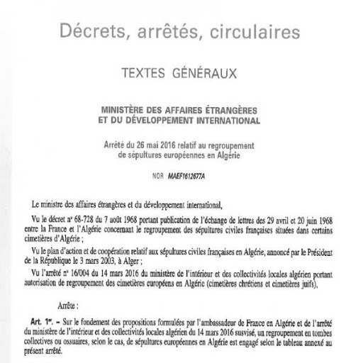 Algérie: Les sépultures juives regroupées en tombes collectives, la France appelle à leur rapatriement