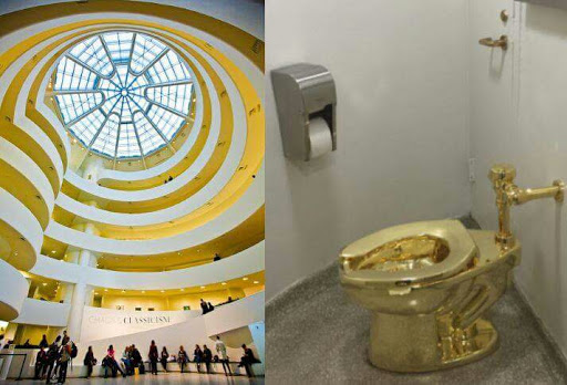 New York: Des toilettes publiques en or au musée Guggenheim.