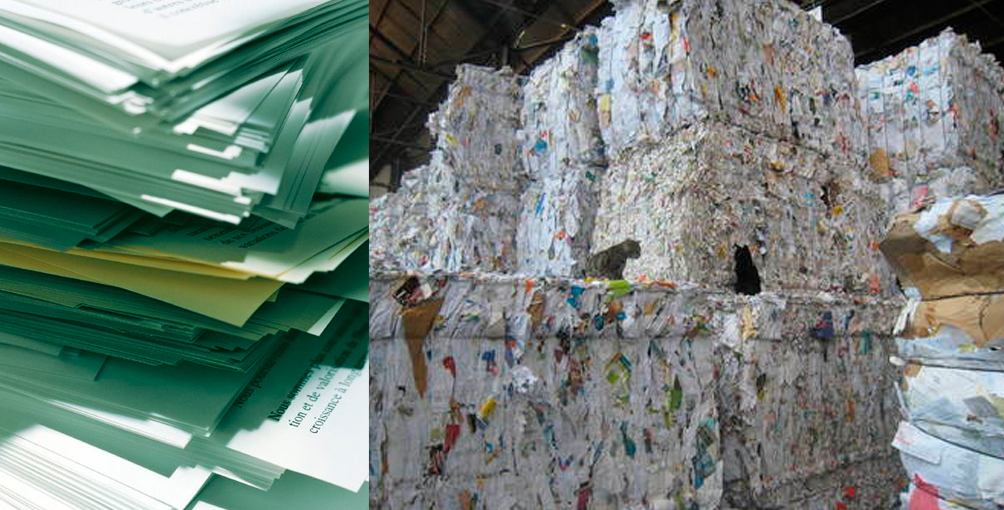 Papier recyclé : seulement 30% sont récupérables.