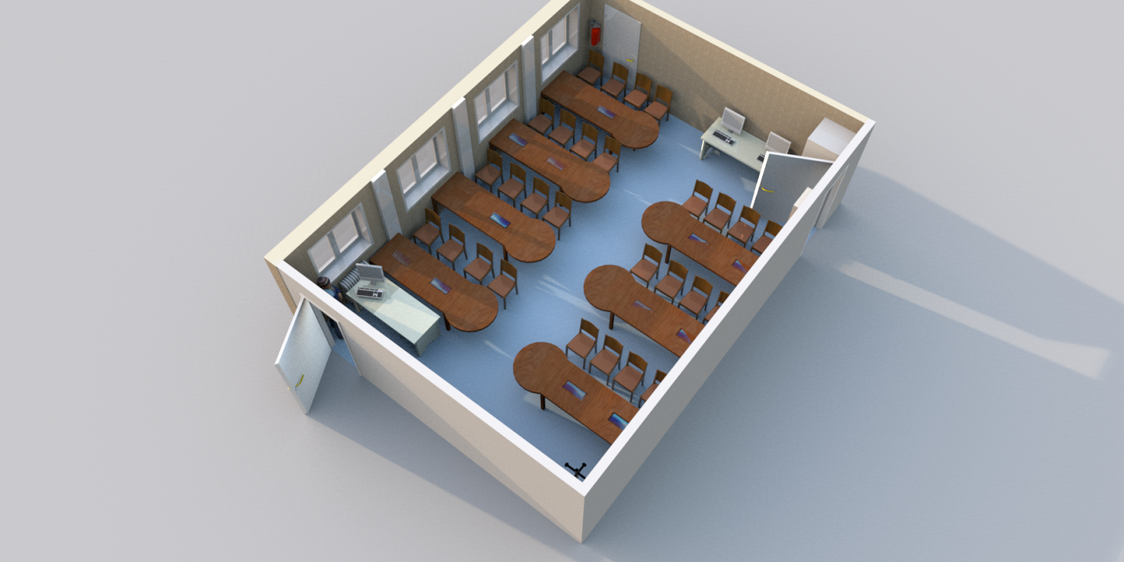 Education: Les salles de cours seront équipées de tiroirs pour les élèves.