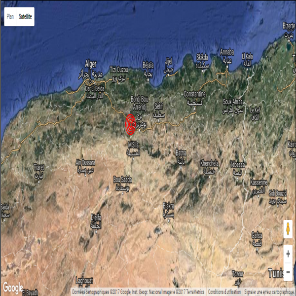Violente secousse tellurique enregistrée à Bordj Bou Arreridj