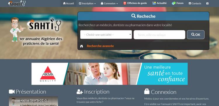 Elle a obtenu le 1er prix du classement site web catégorie annuaire pour l’année 2016: La plateforme Sahti-dz.com se diversifie