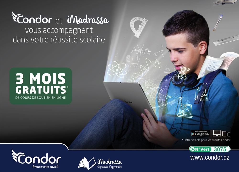 « Condor Electronics » et iMadrassa : Pour la réussite scolaire de vos enfants.