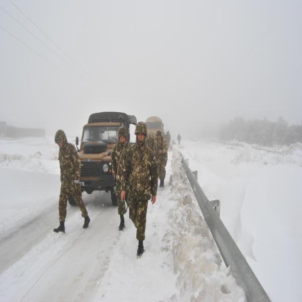 Images : Opérations de déneigement effectuées par l’ANP à Laghouat