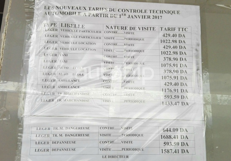 Contrôle technique automobile Les nouveaux tarifs depuis le 1er janvier 2017 Algerie360