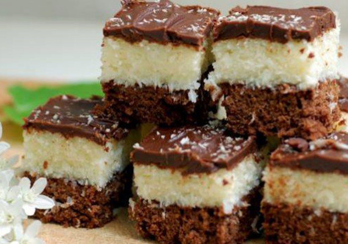 Carrés au chocolat à la noix de coco
