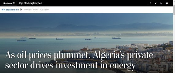 De la pub sur le Washington Post pour « vanter » les atouts de l’Algérie.