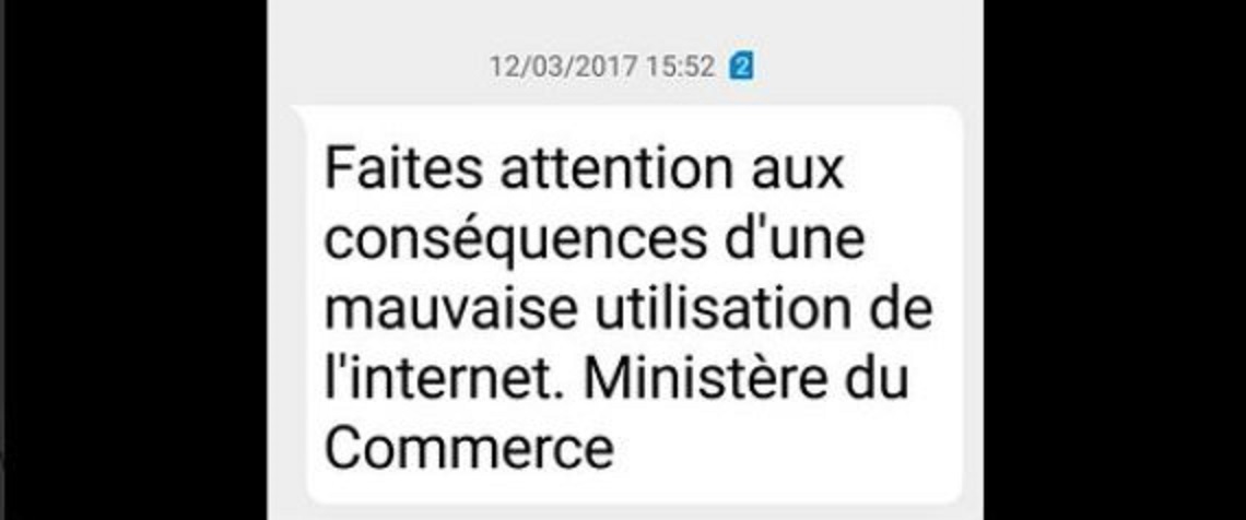 Le ministère du Commerce n&rsquo;est pas derrière le SMS prévenant contre « une mauvaise utilisation d&rsquo;internet »