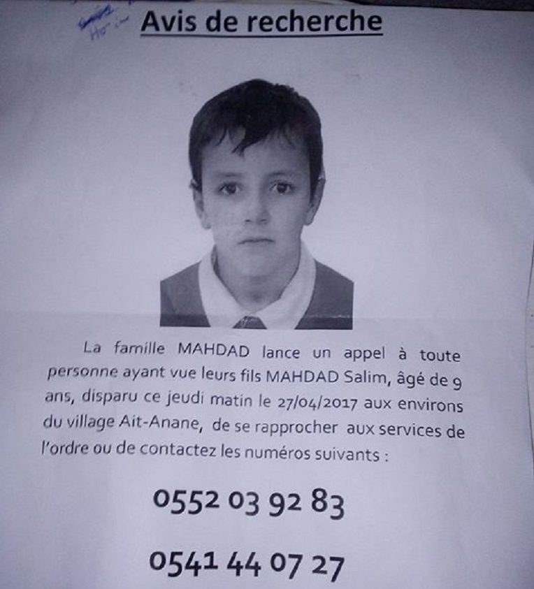 Mystérieuse disparition d’un écolier a Tizi Ouzou