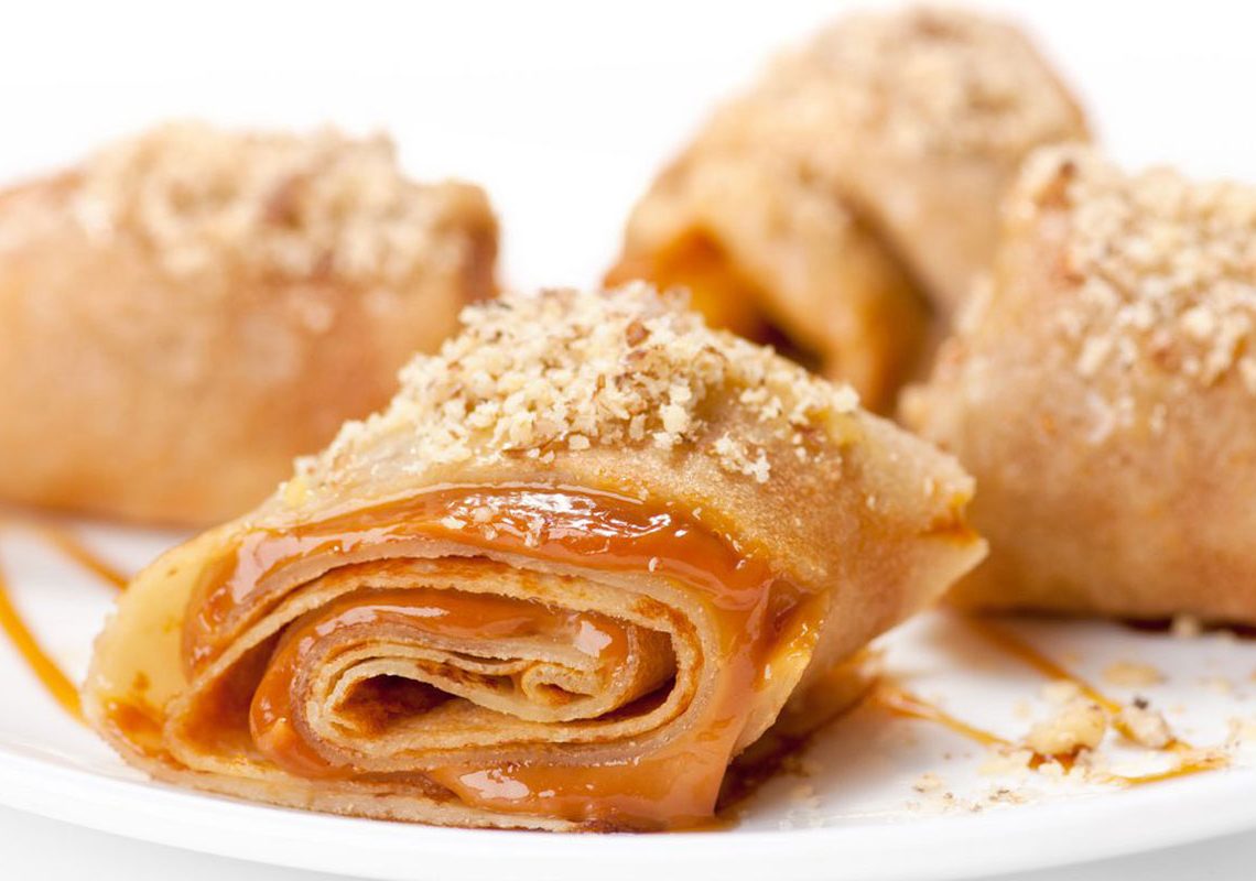 Recette de crêpes roulées au caramel beurre salé
