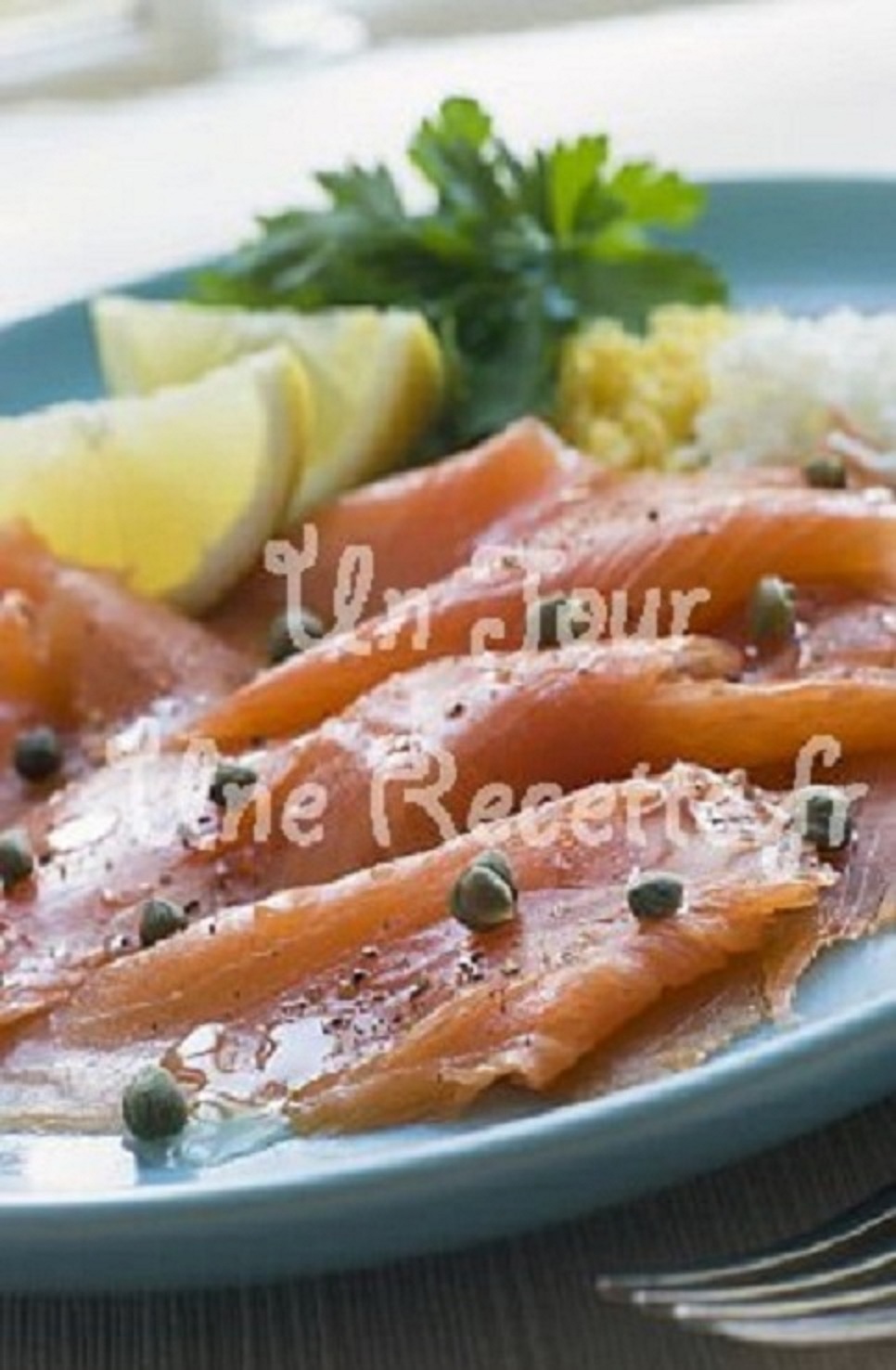 Carpaccio de saumon aux câpres