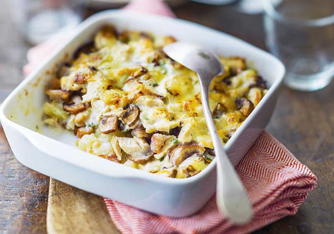 Gratin de pommes de terre aux champignons
