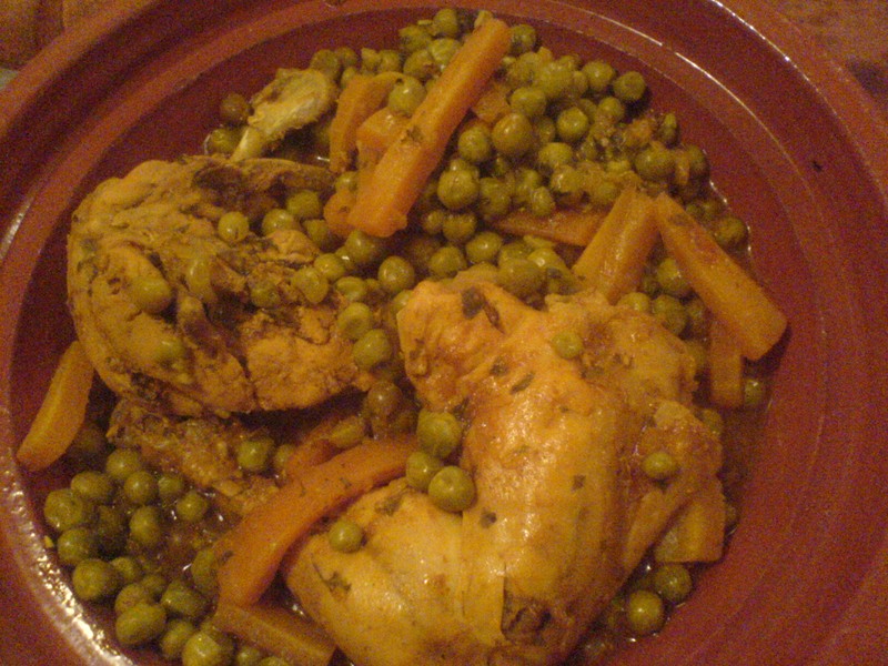 Tajine aux petits pois et poulet