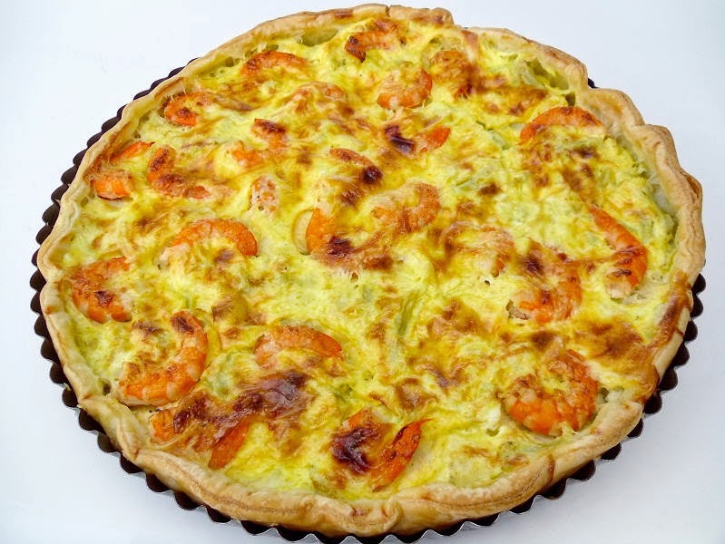 Quiche aux tomate, crevettes et câpres