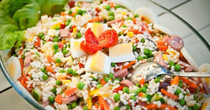 Salade composée au riz