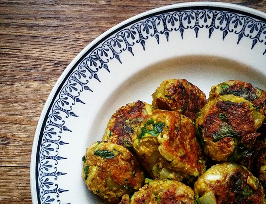 Boulettes végétariennes : Courgettes, oignons et curry
