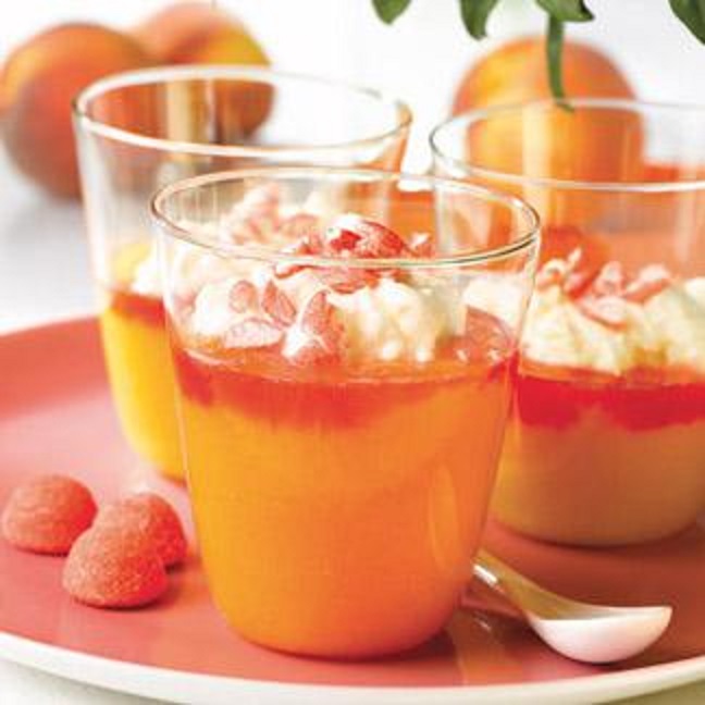 Verrines à la compote de pêche