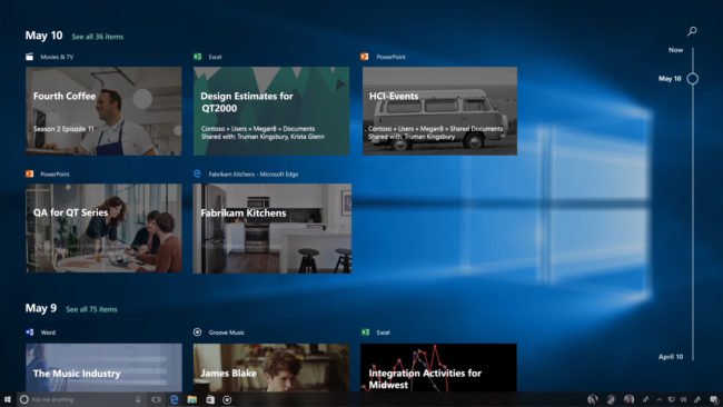 Windows 10 : la Timeline sera absente de la Fall Creators Update