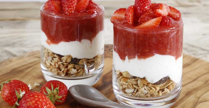 Verrine aux fruits rouges et granola