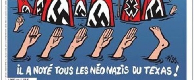 La Une de Charlie Hebdo sur les sinistrés d&rsquo;Harvey au Texas passe mal aux Etats-Unis