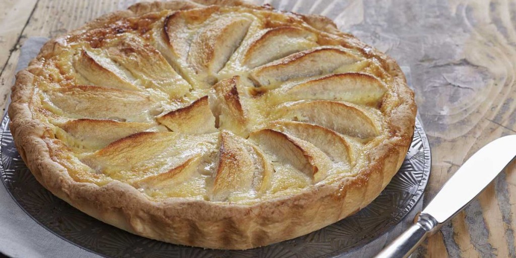 Tarte aux pommes, amandes et chocolat