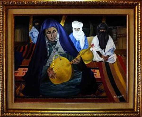 Dounia hedid expose au sofitel : Traditions et femmes déclinées en peinture