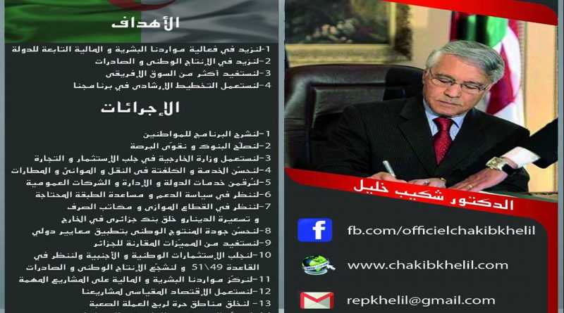 Présidentielles 2019 : Chakib Khelil ballon de sonde ou candidat potentiel
