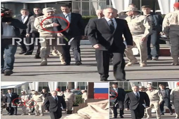 Un soldat russe empêche El Assad d’avancer avec Poutine