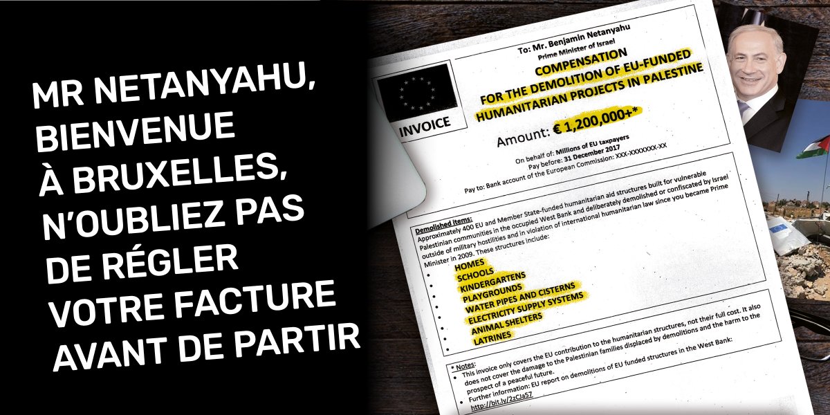 Des eurodéputés présentent « la facture des projets détruits en Palestine» à Netanyahu