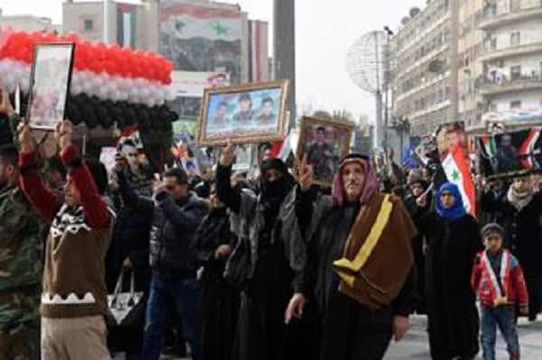 ALEP (SYRIE) La population célèbre la fin de Daesh